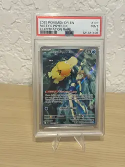 2025 POKEMON DRI EN-DESTINED RIVALS ILLUSTRATION RARE #193 MISTY'S PSYDUCK PSA 9 - Image 1