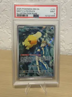 2025 POKEMON DRI EN-DESTINED RIVALS ILLUSTRATION RARE #193 MISTY'S PSYDUCK PSA 9 - Image 3