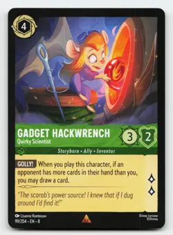 Gadget Hackwrench 99/204 Rare Reign of Jafar Lorcana Card - Image 1