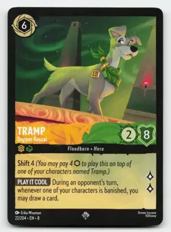 Tramp - Dapper Rascal - 22/204 Super Rare Reign of Jafar Lorcana Card - Image 1