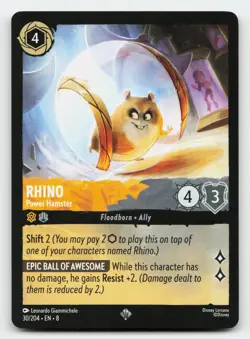 Rhino - Power Hamster - 30/204 Super Rare Reign of Jafar Lorcana Card - Image 1