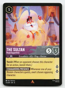The Sultan 73/204 Rare Reign of Jafar Lorcana Card - Image 1