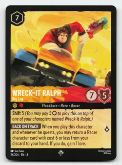 Wreck-It Ralph - Big Lug - 24/204 Super Rare Reign of Jafar Lorcana Card - Image 1