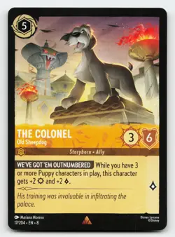 The Colonel Old Sheepdog 17/204 Rare Reign of Jafar Lorcana Card - Image 1