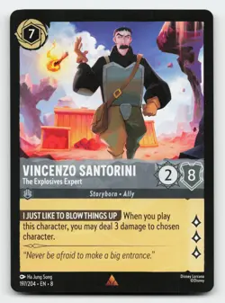 Vincenzo Santorini 197/204 Rare Reign of Jafar Lorcana Card - Image 1