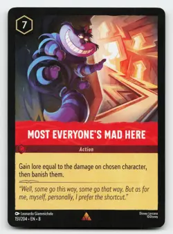 Most Everyone's Mad Here 151/204 Rare Reign of Jafar Lorcana Card - Image 1