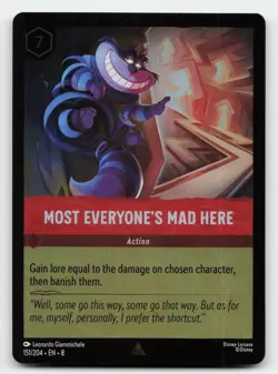 Most Everyone's Mad Here 151/204 Rare Reign of Jafar Lorcana Card - Image 1