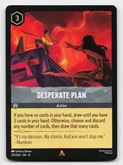 Desperate Plan 201/204 Rare Reign of Jafar Lorcana Card - Image 1