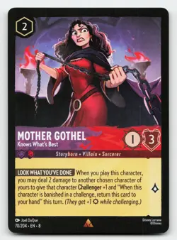 Mother Gothel 70/204 Rare Reign of Jafar Lorcana Card - Image 1