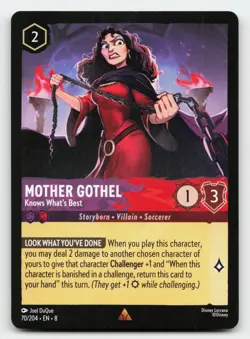 Mother Gothel 70/204 Rare Reign of Jafar Lorcana Card - Image 1