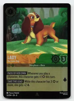 Lady Decisive Dog 33/204 Rare COLD FOIL Reign of Jafar Lorcana Card - Image 1