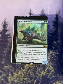🎉 NFC - Runic Armasaur - Foil MTG Miscut Error - Non-factory Cut - Image 1