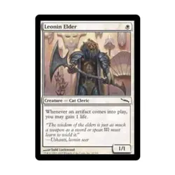 WOTC MtG Mirrodin Leonin Elder (C) (Foil) EX - Image 1