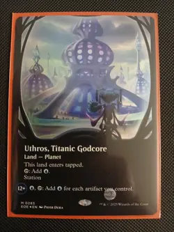 MTG edge of eternities uthros titanic godcore foil borderless - Image 1