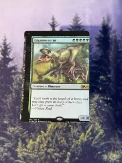 🎉 NFC - Gigantosaurus - Foil MTG Miscut Error - Non-factory Cut - Image 1