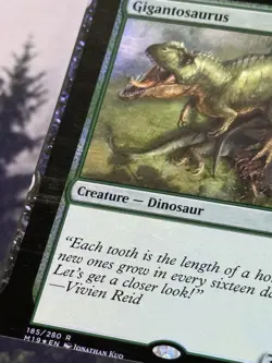 🎉 NFC - Gigantosaurus - Foil MTG Miscut Error - Non-factory Cut - Image 2