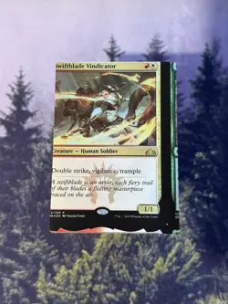 🎉 NFC - Swiftblade Vindicator - Foil MTG Miscut Error - Non-factory Cut - Image 1