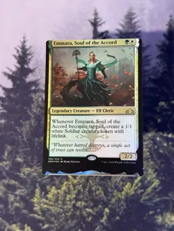 🎉 NFC - Emmara, Soul Of The Accord - Foil MTG Miscut Error - Non-factory Cut - Image 1