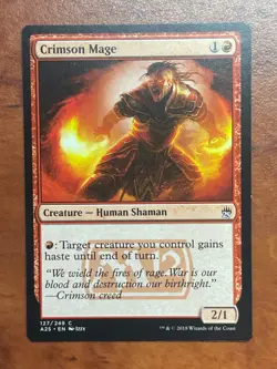Crimson Mage MTG Magic the Gathering Card LP Lightly Played A25 - Image 1