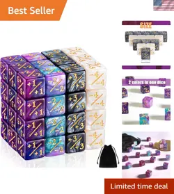 48 Pcs Magic Life Counter Dice Set for MTG - Trendy Buff Tokens & Storage Bags - Image 1