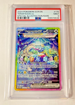 PSA 9 Terapagos Ex 170/142 2024 Pokemon Stellar Crown Special Illustration Rare - Image 1