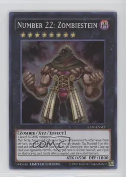 Number 22: Zombiestein Limited Edition YuGiOh Raging Tempest #RATE-ENSE1 1u6 - Image 1