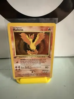 Moltres 12/62 Fossil Holo 1st Edition - Very Clean Card With Minimal Whitening - Image 1