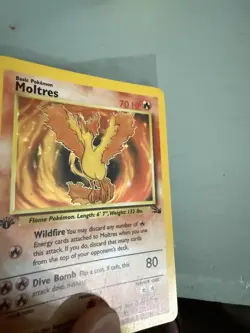 Moltres 12/62 Fossil Holo 1st Edition - Very Clean Card With Minimal Whitening - Image 5