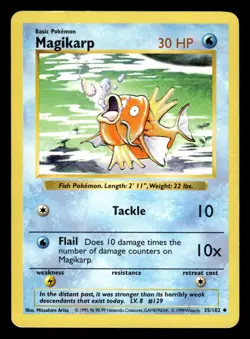 Magikarp 35/102 Shadowless Base Set Pokemon Card - Image 1