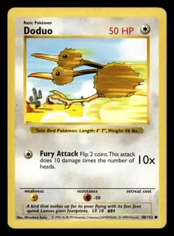 Doduo 48/102 Shadowless Base Set Pokemon Card - Image 1