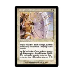 WOTC MtG Odyssey Delaying Shield (R) (Foil) EX+ - Image 1