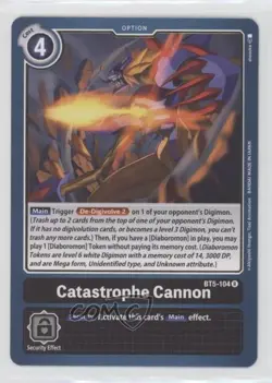 2021 Digimon Card Game - Battle of Omni Rare Catastrophe Cannon #BT5-104 7ba - Image 1