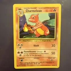Charmeleon 24/102 - Uncommon 1999 English Base Set Pokemon Card - Near Mint & LP - Image 1