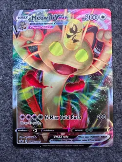 Meowth VMAX SWSH005 Black Star Promo Holo Near Mint Pokemon Card - Image 1