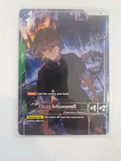 Gundam Card Game DUO MAXWELL - GD01-090 R+ Alt Art ENGLISH NEWTYPE RISING - Image 1