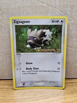 Zigzagoon 74/106 EX Emerald Reverse Holo Stamped Pokemon Card TCG - Image 1