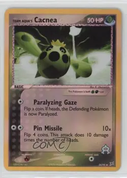 Team Aqua's Cacnea Reverse Foil Pokemon EX Magma vs Aqua #24 2004 0l4h - Image 1