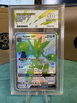 Scizor GX SV72 Hidden Fates - ACE Gem Mint 10 Pokemon Sub Grades All 10's - Image 1