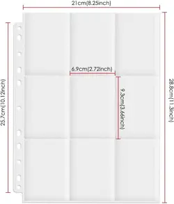 2700 Pockets Trading Card Sleeve Pages,150 Pack Double Side 9-Pocket Trading ... - Image 2