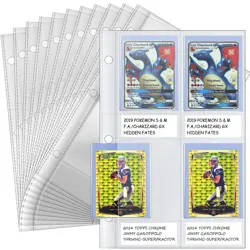 4 Pocket Top Loader Sleeves, Trading Card Binder Pages, Baseball Card Storage... - Image 1