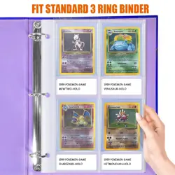 4 Pocket Top Loader Sleeves, Trading Card Binder Pages, Baseball Card Storage... - Image 3