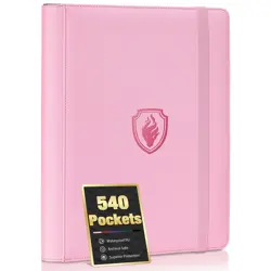 Premium 9 Pocket Card Binder for 540 Cards, PU Cover Trading Card Binder, Stu... - Image 1