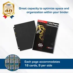 Double-Sided 9-Pocket Pages Holder - 50 Black Pages | Trading Card Binder She... - Image 2