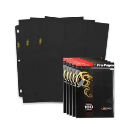 Double-Sided 9-Pocket Pages Holder - 50 Black Pages | Trading Card Binder She... - Image 1