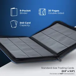540 Pockets Trading Card Binder, 30 Double Sided Pages, 9 Pockets Per Page, P... - Image 4