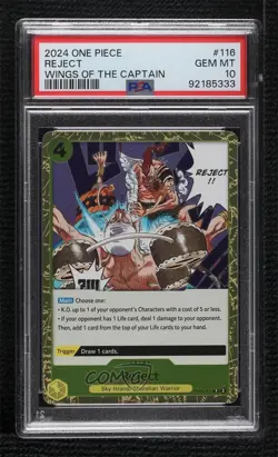 2023 One Piece Card Game: Wings of Captain OP06 R Reject PSA 10 GEM MT 0i1b - Image 1