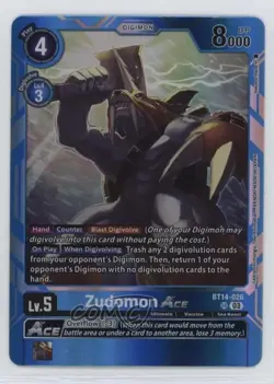 2023 Digimon Card Game - Blast Ace SR ACE Zudomon #BT14-026 0c57 - Image 1