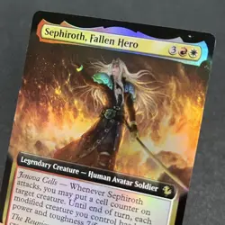 Final Fantasy Sephiroth Fallen Hero Foil Extended Art MTG Card Play Use - Image 1