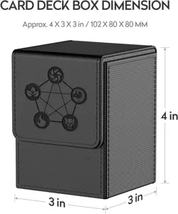 "Deck Box Compatible with MTG Cards, Trading Card Case with 2 Dividers per Holde - Image 3