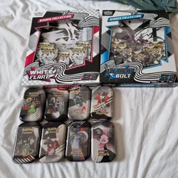 Pokemon | 1x Black Bolt & 1x White Flare | Binder Collection | all 8 tins - Image 1
